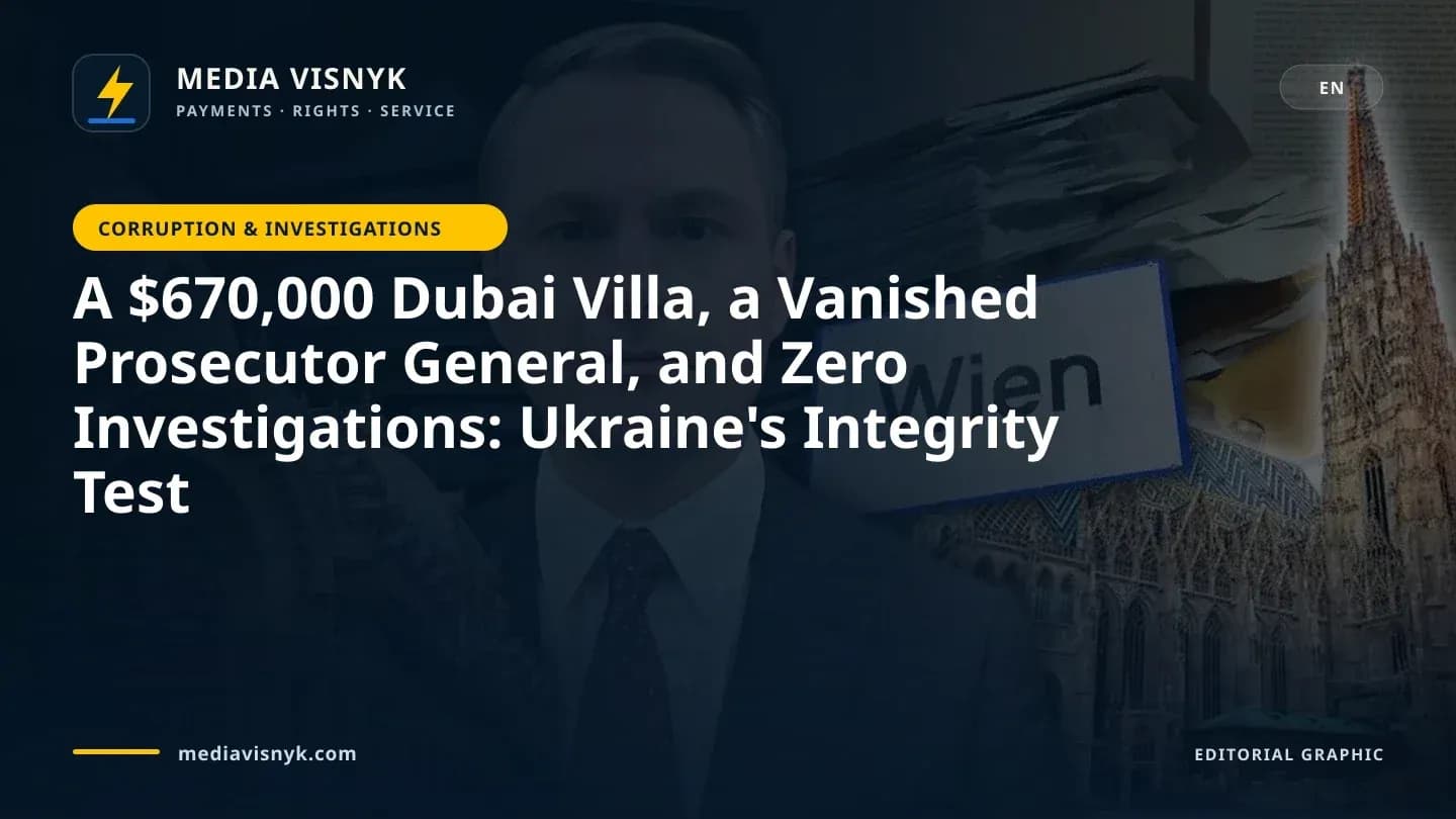 Image accompanying «A $670,000 Dubai Villa, a Vanished Prosecutor General, and Zero Investigations: Ukraine's Integrity Test»