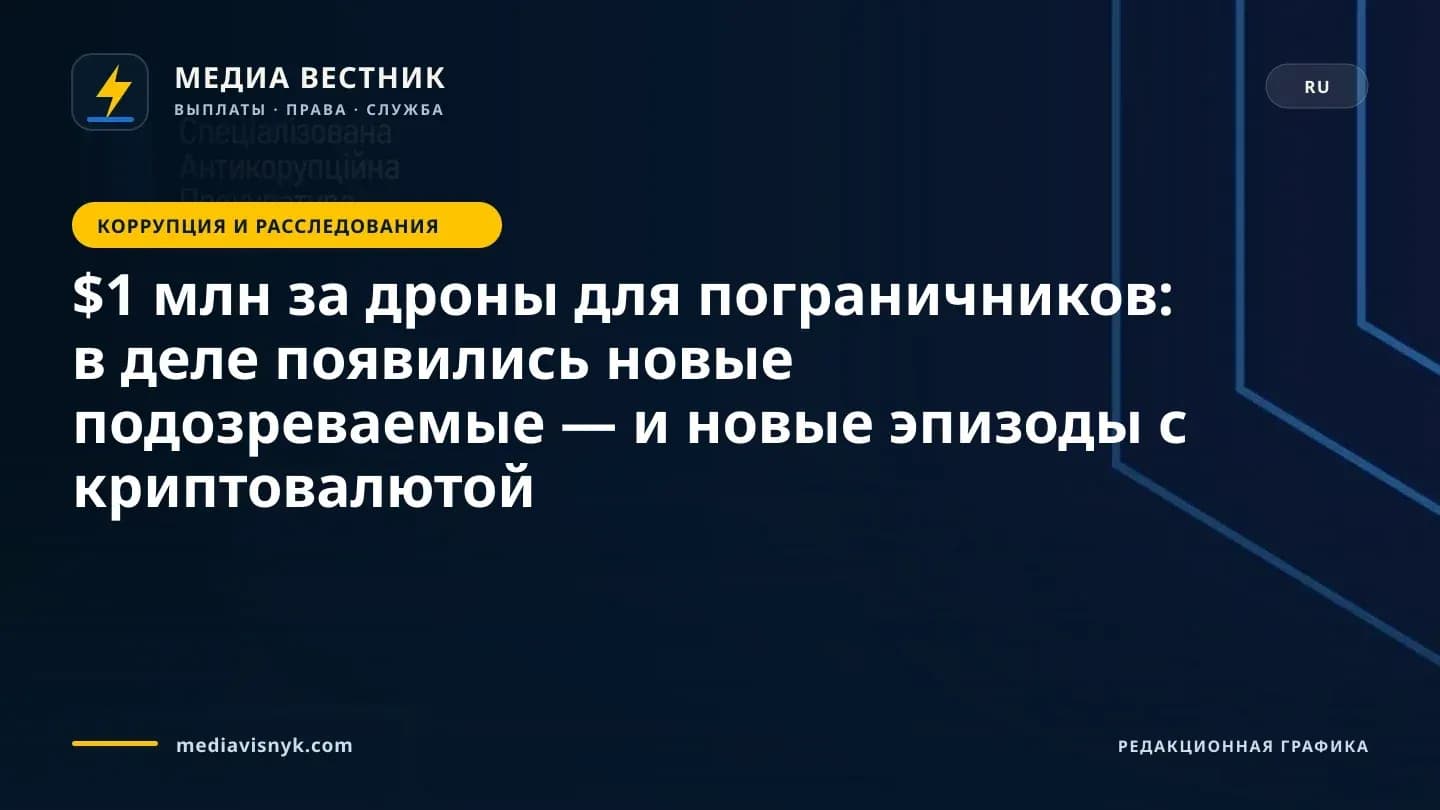 Изображение к материалу «$1 млн за дроны для пограничников: в деле появились новые подозреваемые — и новые эпизоды с криптовалютой»