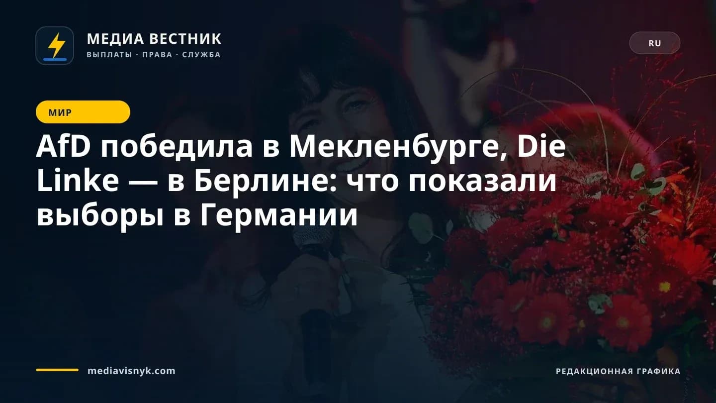 Изображение к материалу «AfD победила в Мекленбурге, Die Linke — в Берлине: что показали выборы в Германии»