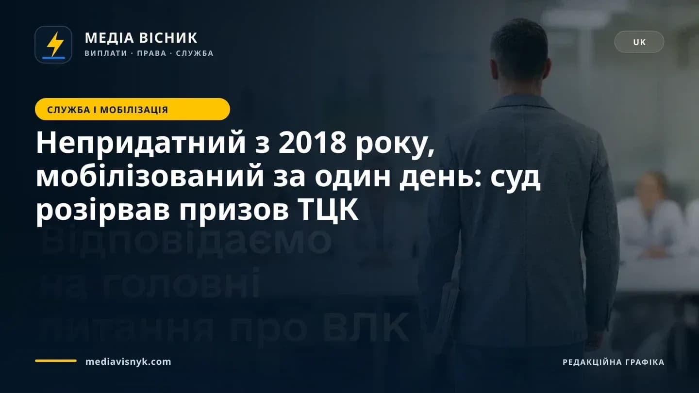 Чоловік на огляді ВЛК перед лікарями, тримає документи в руках