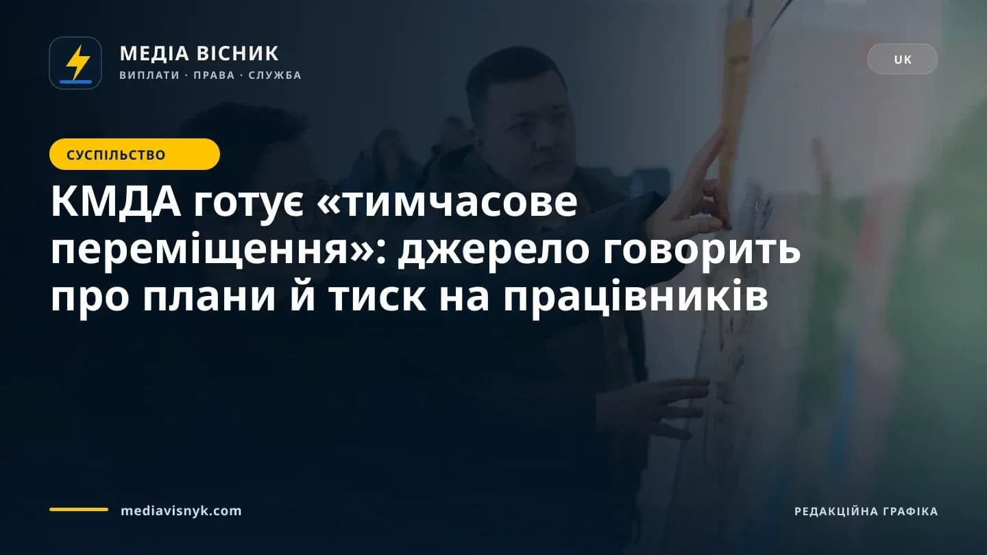 Зображення до матеріалу «КМДА готує «тимчасове переміщення»: джерело говорить про плани й тиск на працівників»