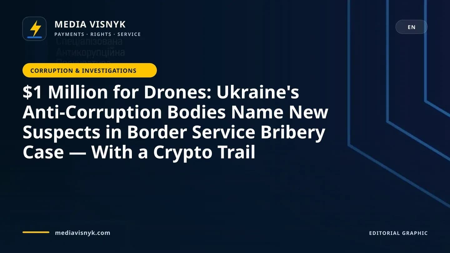 Image accompanying «$1 Million for Drones: Ukraine's Anti-Corruption Bodies Name New Suspects in Border Service Bribery Case — With a Crypto Trail»