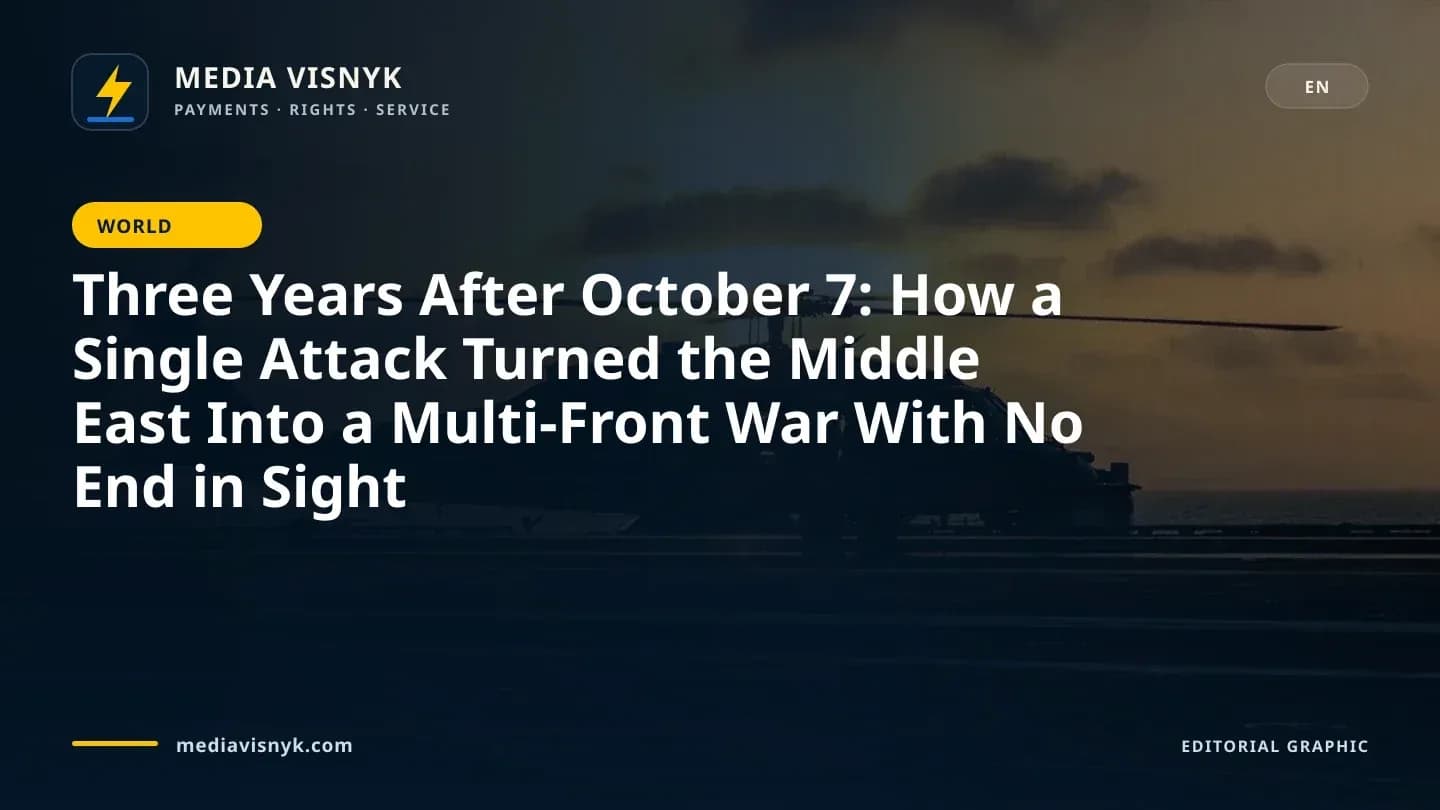 Image accompanying «Three Years After October 7: How a Single Attack Turned the Middle East Into a Multi-Front War With No End in Sight»