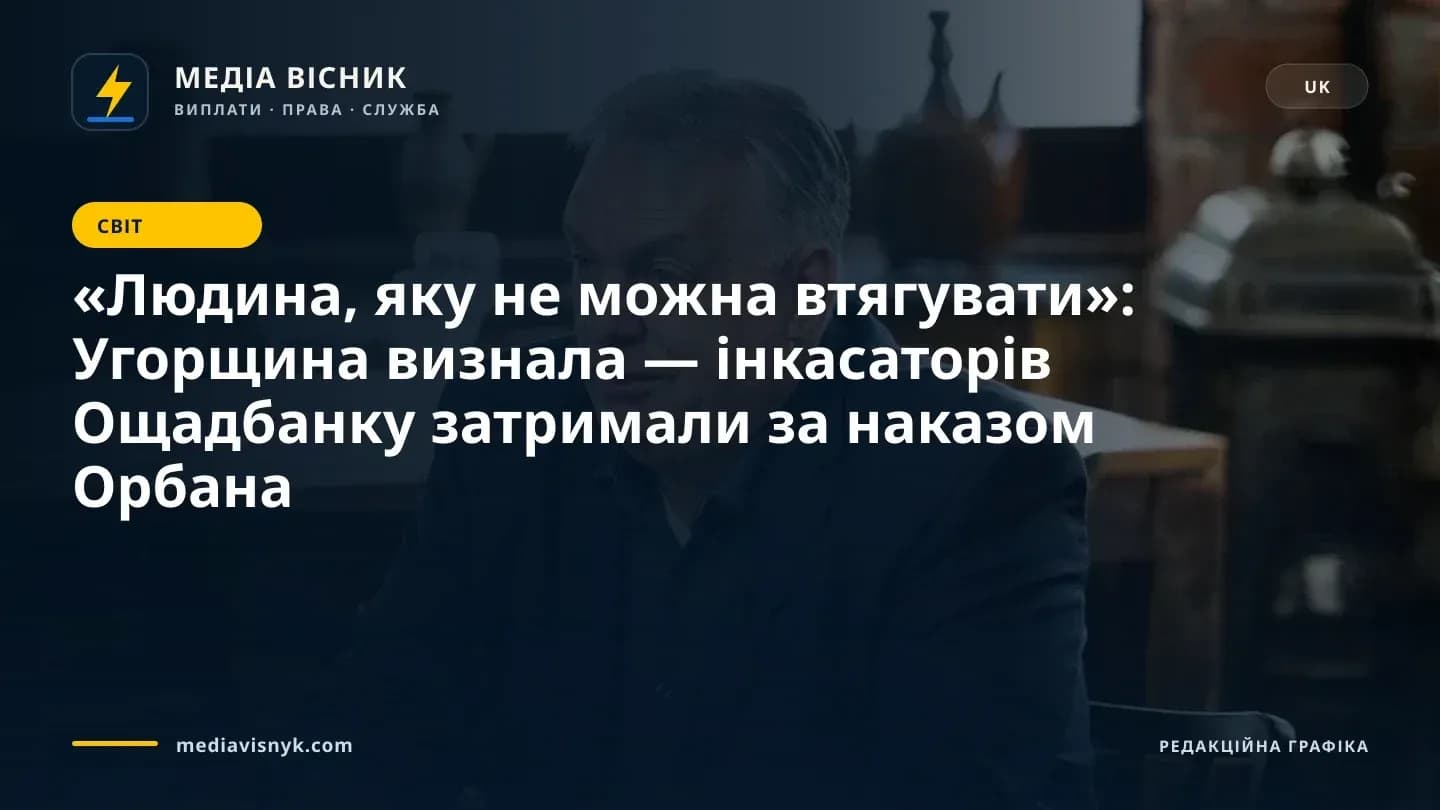 Зображення до матеріалу ««Людина, яку не можна втягувати»: Угорщина визнала — інкасаторів Ощадбанку затримали за наказом Орбана»