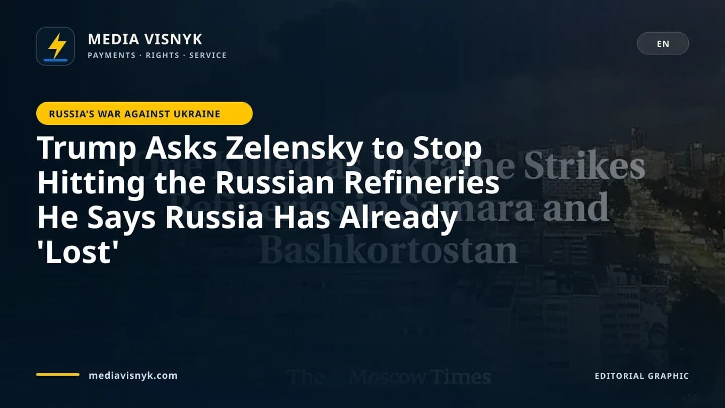 Image accompanying «Trump Asks Zelensky to Stop Hitting the Russian Refineries He Says Russia Has Already 'Lost'»