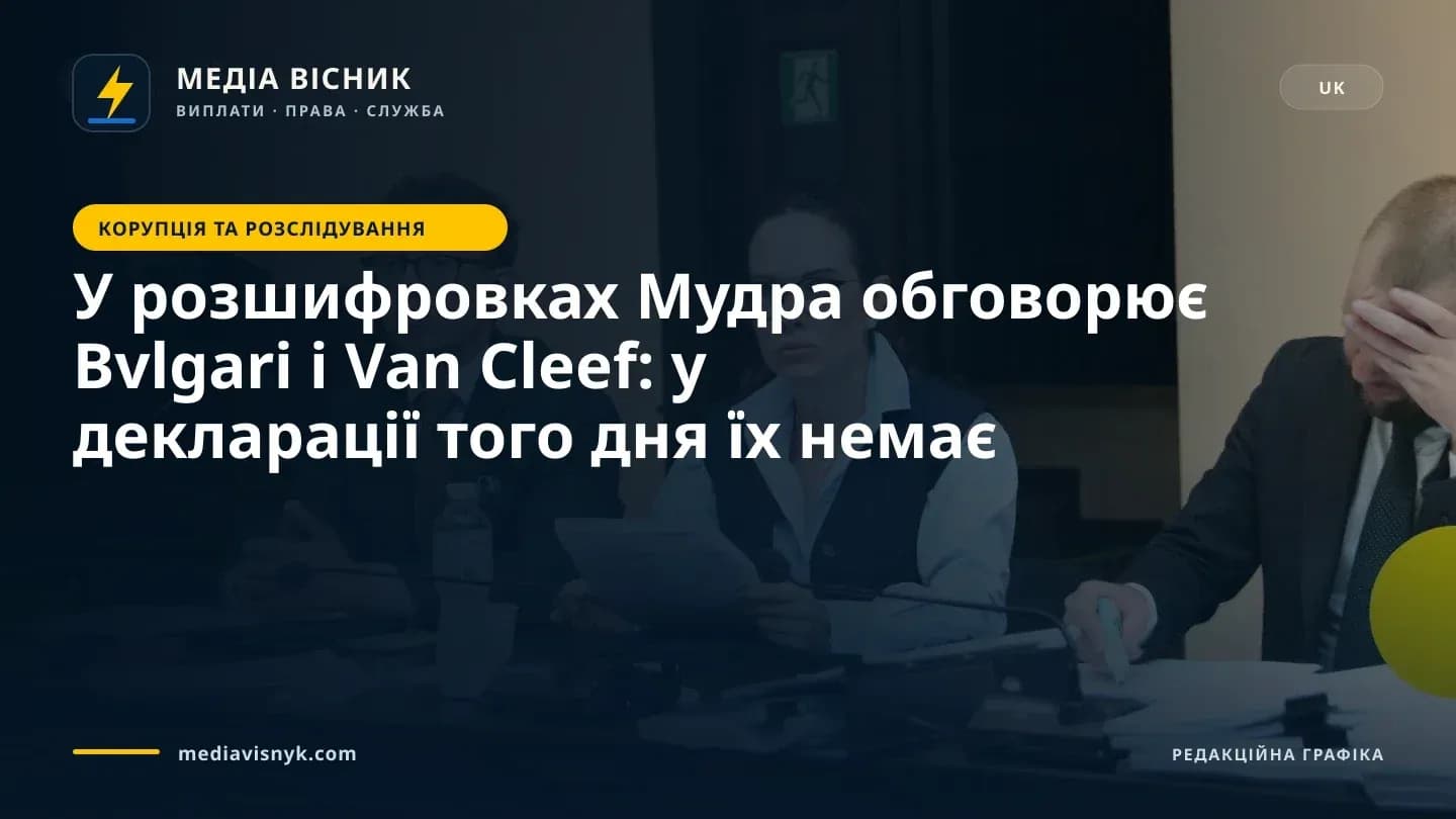 Зображення до матеріалу «У розшифровках Мудра обговорює Bvlgari і Van Cleef: у декларації того дня їх немає»