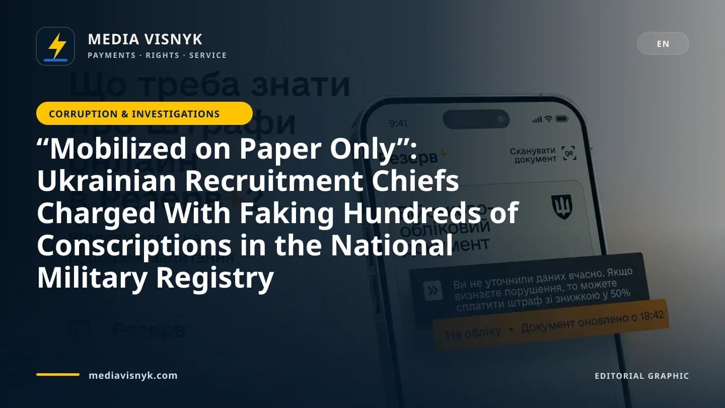 Image accompanying «“Mobilized on Paper Only”: Ukrainian Recruitment Chiefs Charged With Faking Hundreds of Conscriptions in the National Military Registry»